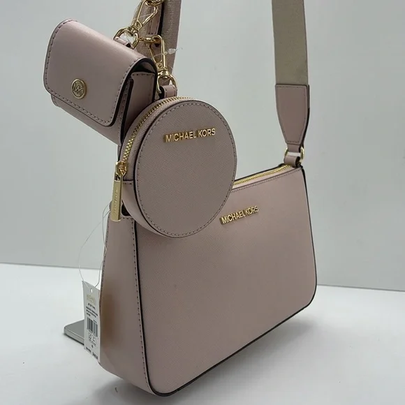 MICHAEL KORS Jet Set Saffiano Leather Crossbody Bag with Case for Apple AirPods - Picture 7 of 16